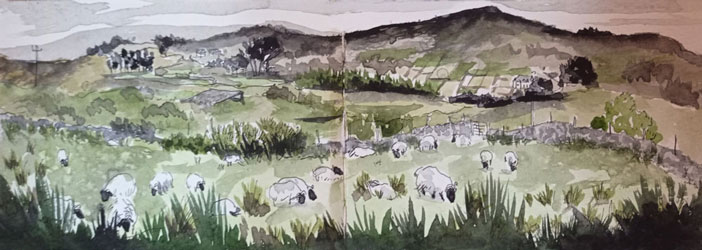 croquis paysage Clifden