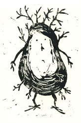 patate réalisée en linogravure